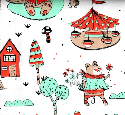 PAPEL DE REGALO PREMIUM CUENTOS ROJO